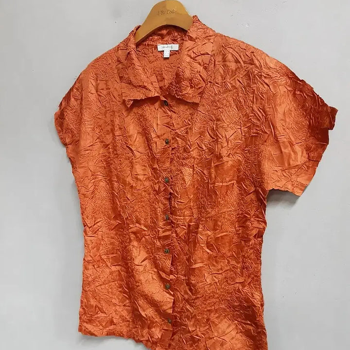 [BUNJANG] Orange Crinkle Shirt / 오렌지 크링클 셔츠 66
