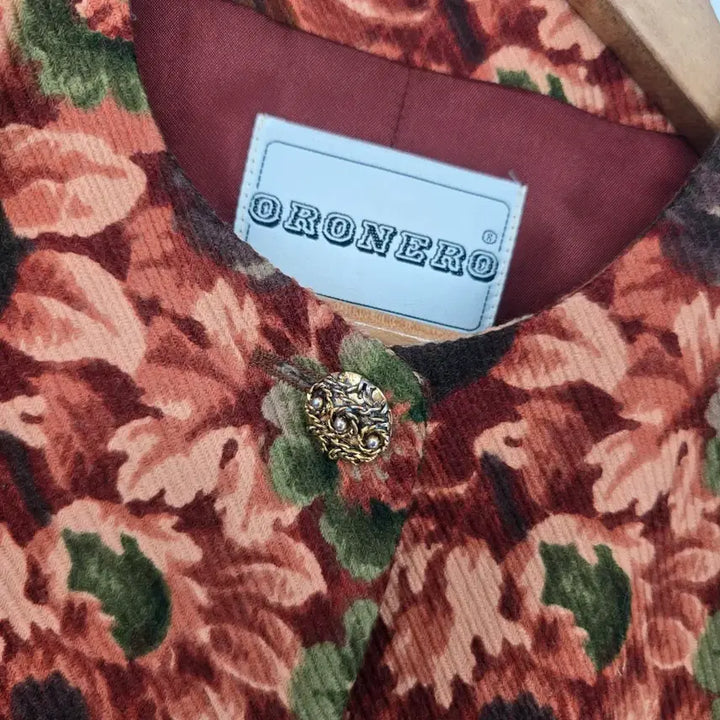 [BUNJANG] ORONERO Italian Flower Pattern Cropped Jacket / ORONERO 이탈리아 플라워 패턴 크롭 자켓