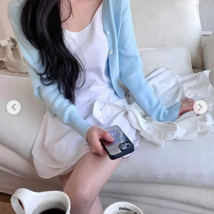 [BUNJANG] Vivid Sky Blue Cardigan Modern Robe / 미착용새상품 비비드 하늘 소라 가디건 모던로브