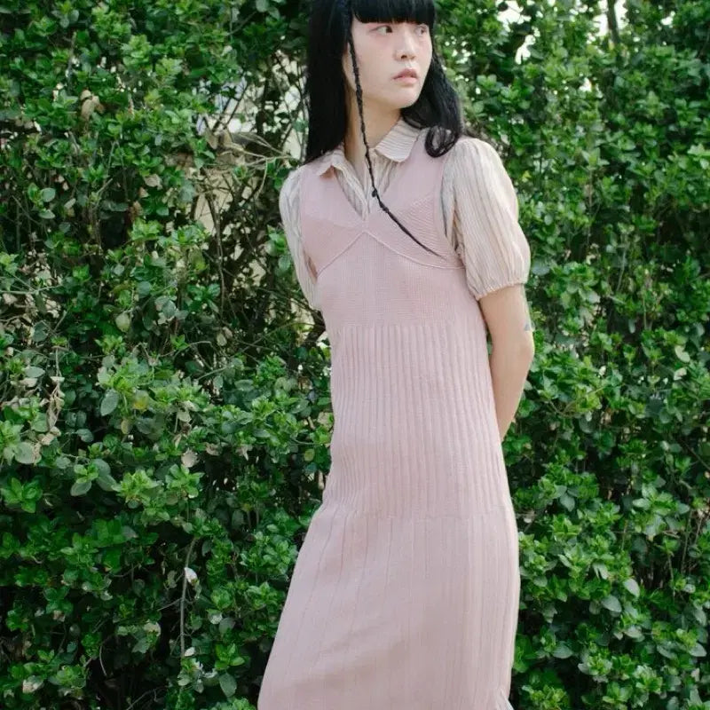 [BUNJANG] Sinoon Layered Pink Dress / 시눈 sinoon 핑크 레이어드 원피스
