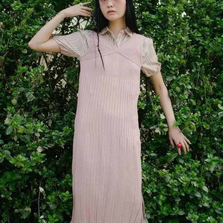 [BUNJANG] Sinoon Layered Pink Dress / 시눈 sinoon 핑크 레이어드 원피스