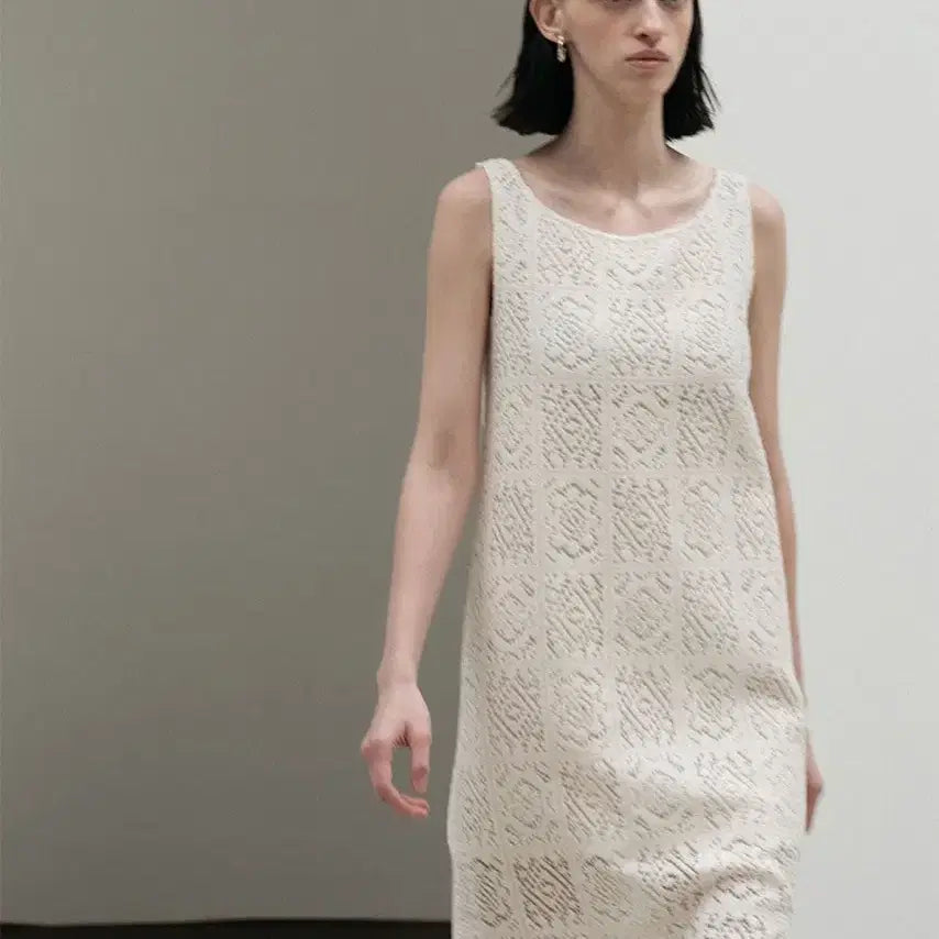 [BUNJANG] Amomento Crochet Dress Ivory / 아모멘토 크로셰 원피스 아이보리