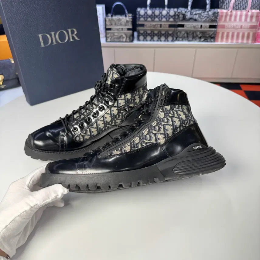 [BUNJANG] Dior Oblique Combat Walker Boots / {270} 디올 오블리크 컴뱃 워커 부츠