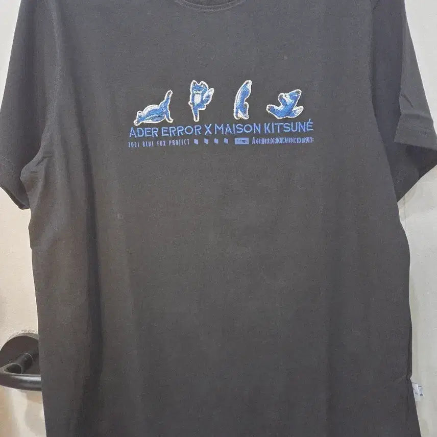 [BUNJANG] Ader Error Maison Kitsuné Collaboration T-Shirt Black / 아더에러 메종키츠네 콜라보 반팔 티셔츠 블랙