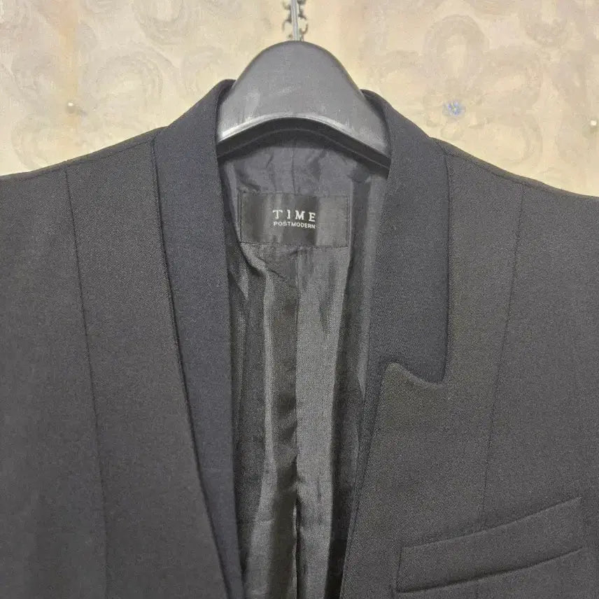 [BUNJANG] TIME Black Single-Button Long Coat Wool 100% / TIME 타임 블랙 롱 코트