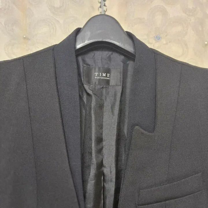 [BUNJANG] TIME Black Single-Button Long Coat Wool 100% / TIME 타임 블랙 롱 코트