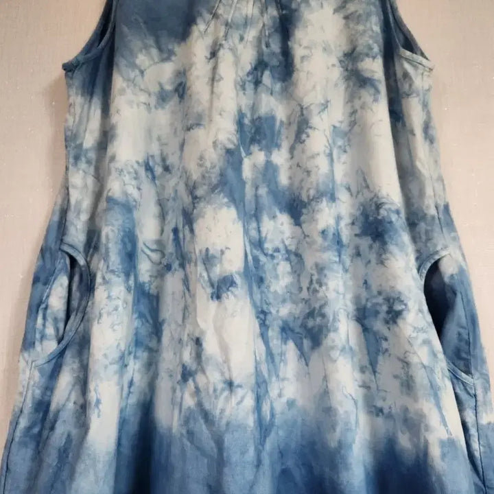 [BUNJANG] Natural Dyed Cotton Jar-Type Dress Size 77 / 새것)천연염색 코튼 항아리형 원피스77