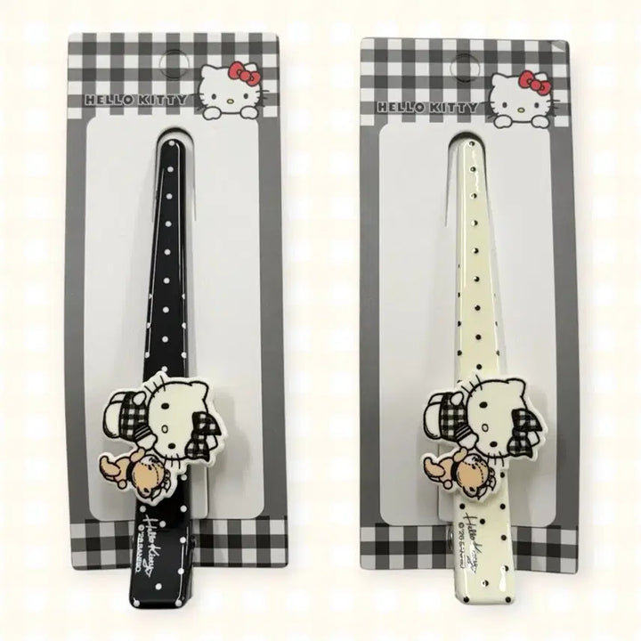 [BUNJANG] Hello Kitty Polka Dot Bangs Hair Clip / 헬로키티 땡땡이 앞머리핀 블랙 화이트 선택 가능