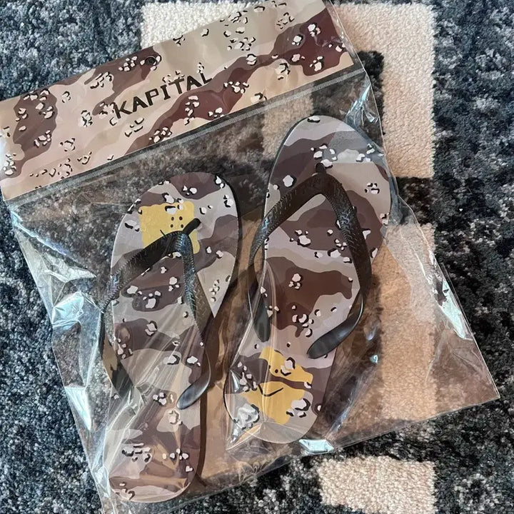 [BUNJANG] Kapital Camo Smiley Slide Sandals / 사이즈M 260-270까지 캐피탈 쪼리 슬리퍼