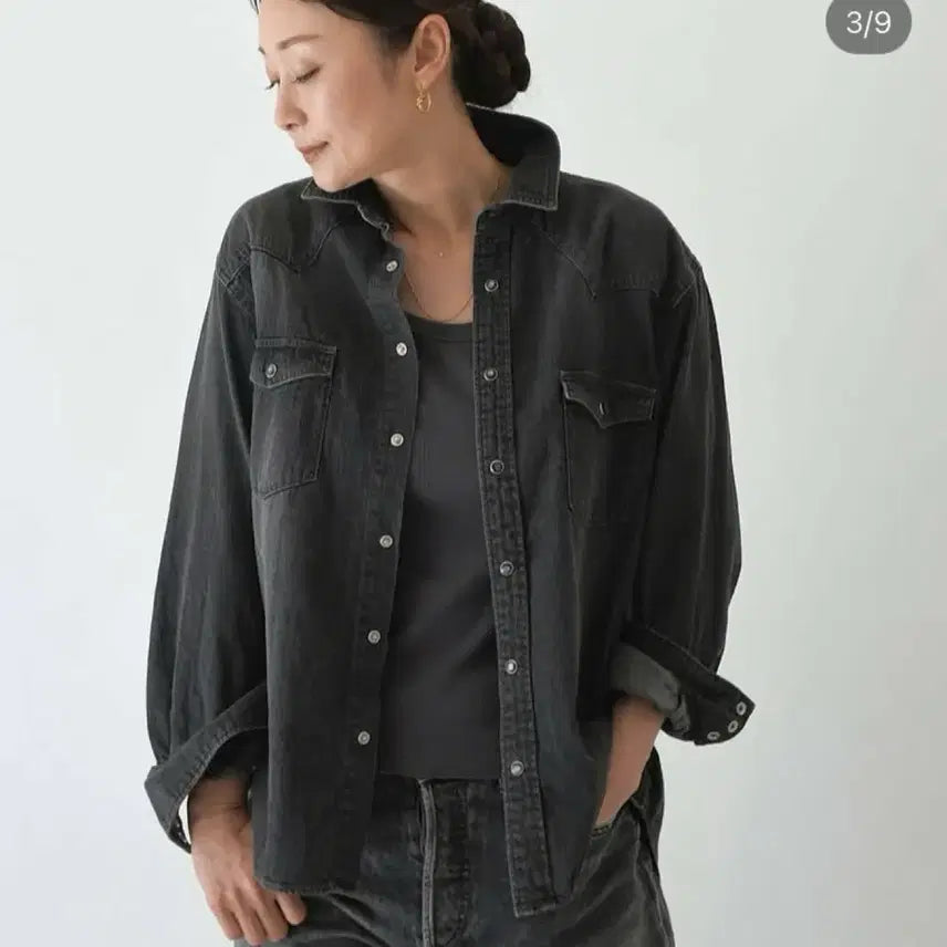 [BUNJANG] Hugowar Western Shirt / 일본 hugowar 데님셔츠 ichi 마가렛호웰 무인양품 단톤 네스트로브