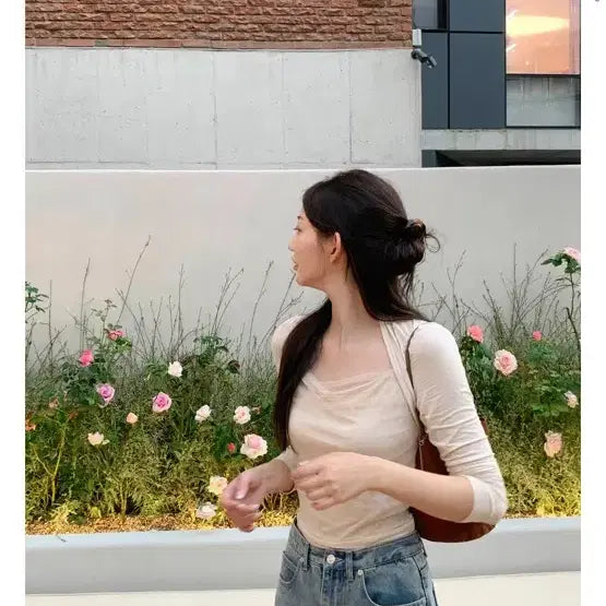 [BUNJANG] Jenio Anne Bolero Long Sleeve Beige / 제니오 안느 볼레로 롱슬리브 베이지