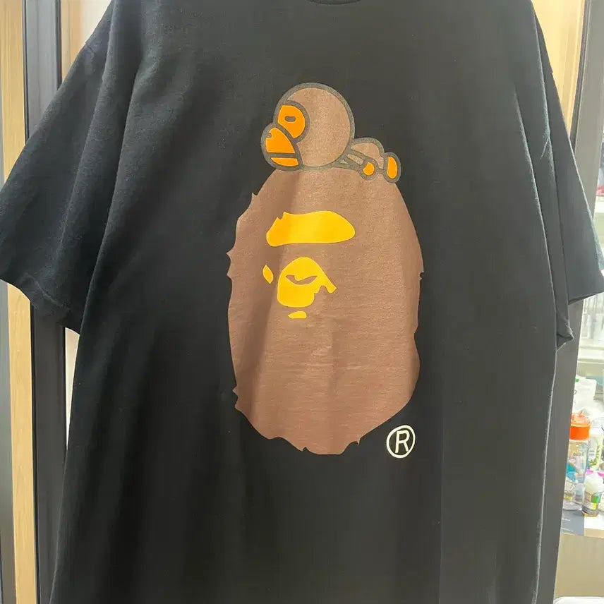 [BUNJANG] BAPE Milo &amp; Sarao Short Sleeve T-Shirt Black / 베이프 마일로&amp;사루 반팔 티셔츠 블랙
