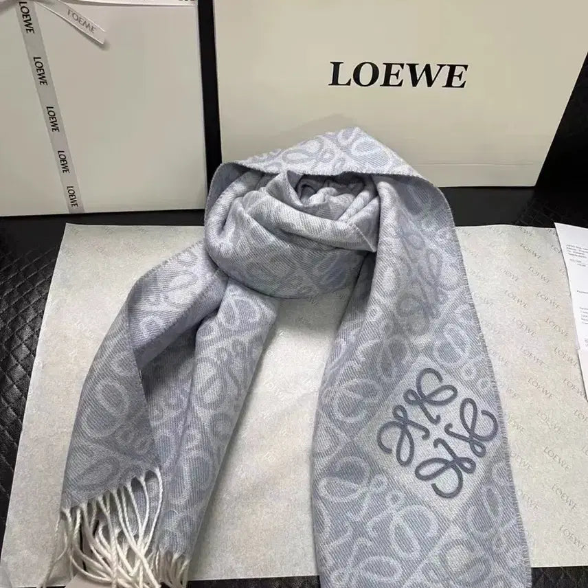 [BUNJANG] Loewe Anagram Wool Cashmere Scarf 180x38cm / 로에베 아나그램 머플러 정품 울 캐시미어 머플러 여성 180x38cm