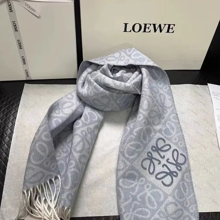 [BUNJANG] Loewe Anagram Wool Cashmere Scarf 180x38cm / 로에베 아나그램 머플러 정품 울 캐시미어 머플러 여성 180x38cm