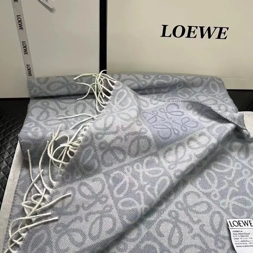 [BUNJANG] Loewe Anagram Wool Cashmere Scarf 180x38cm / 로에베 아나그램 머플러 정품 울 캐시미어 머플러 여성 180x38cm