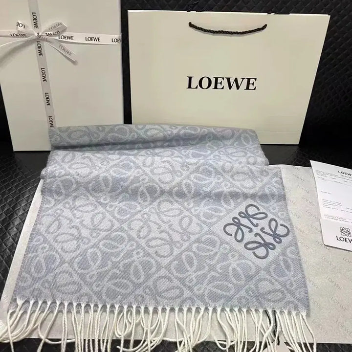 [BUNJANG] Loewe Anagram Wool Cashmere Scarf 180x38cm / 로에베 아나그램 머플러 정품 울 캐시미어 머플러 여성 180x38cm