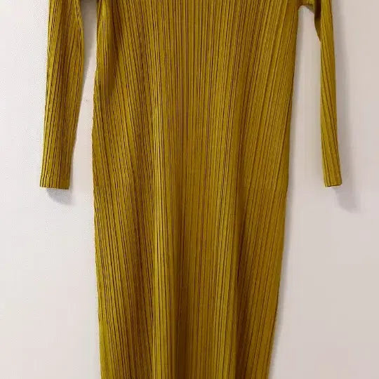 [BUNJANG] Pleats Please Mustard Yellow Long Dress / 플리츠플리즈 원피스