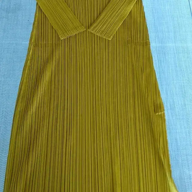 [BUNJANG] Pleats Please Mustard Yellow Long Dress / 플리츠플리즈 원피스