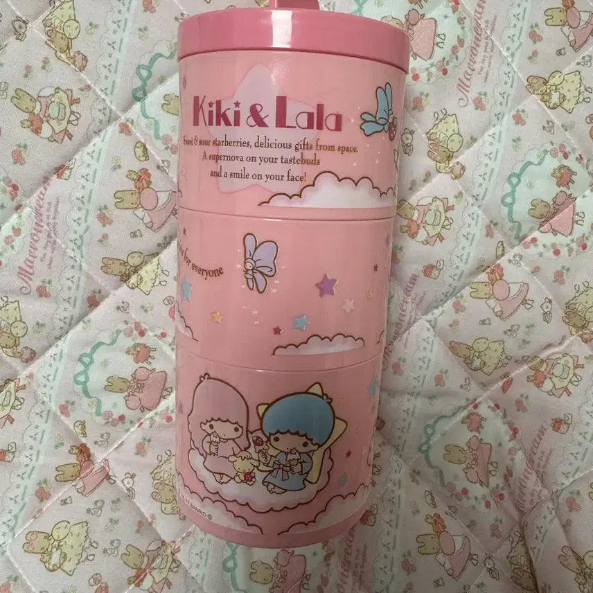 [BUNJANG] Sanrio Little Twin Stars 3-Tier Round Storage Box / 산리오 키키라라 3단 원형 보관함