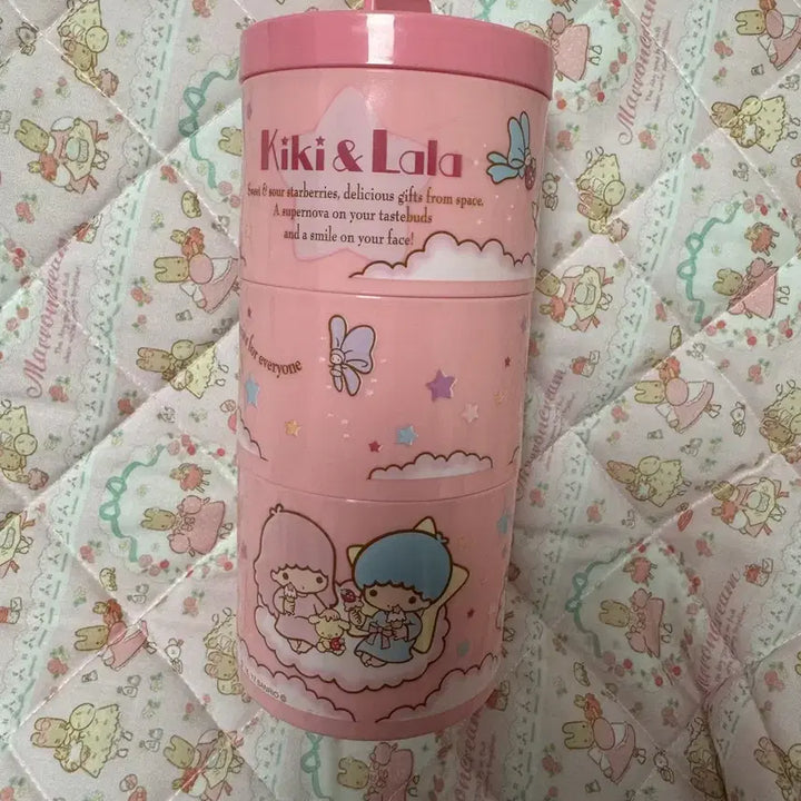 [BUNJANG] Sanrio Little Twin Stars 3-Tier Round Storage Box / 산리오 키키라라 3단 원형 보관함