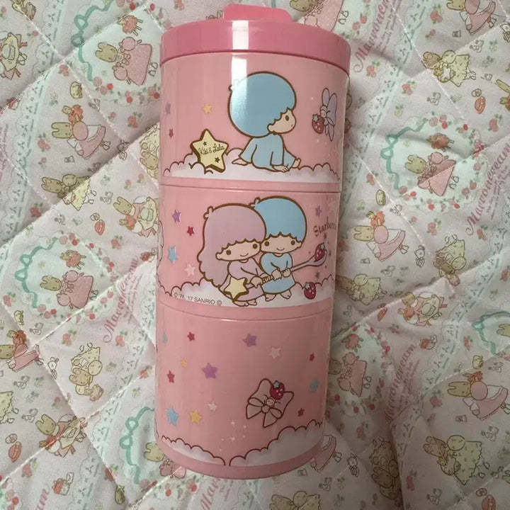 [BUNJANG] Sanrio Little Twin Stars 3-Tier Round Storage Box / 산리오 키키라라 3단 원형 보관함