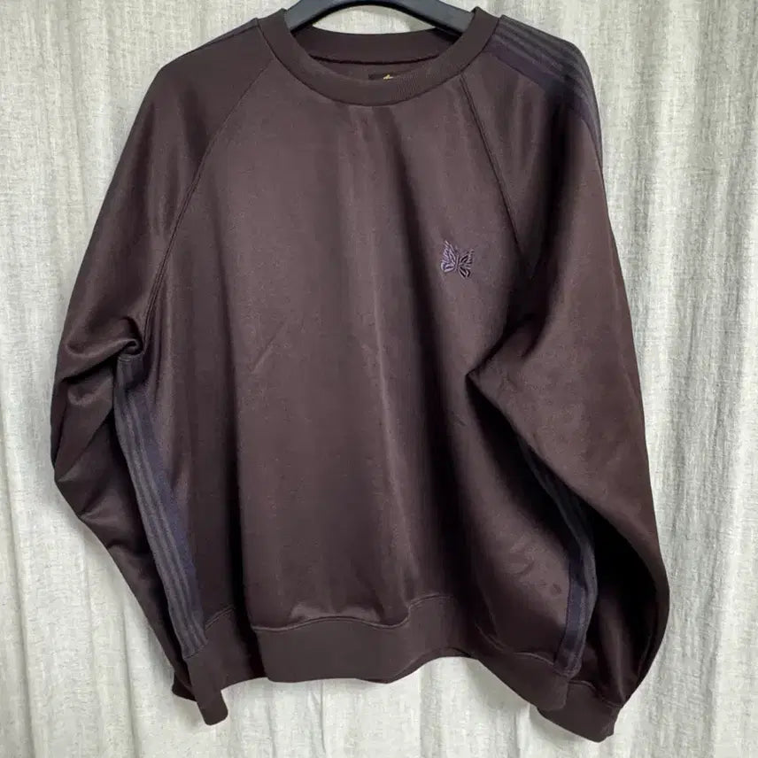 [BUNJANG] Needles Track Crewneck Poly Smooth Dark Brown XL / [XL] 니들스 트랙 크루넥 폴리 스무스 다크 브라운