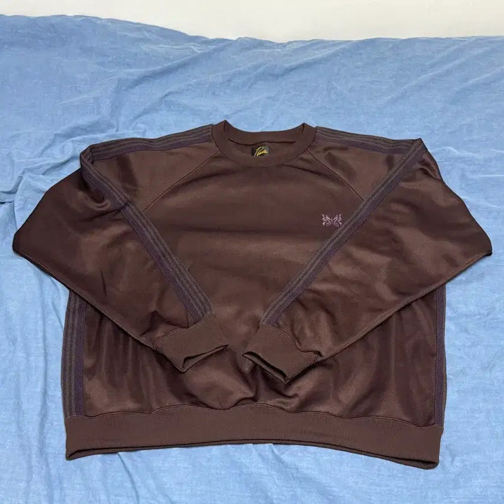 [BUNJANG] Needles Track Crewneck Poly Smooth Dark Brown XL / [XL] 니들스 트랙 크루넥 폴리 스무스 다크 브라운