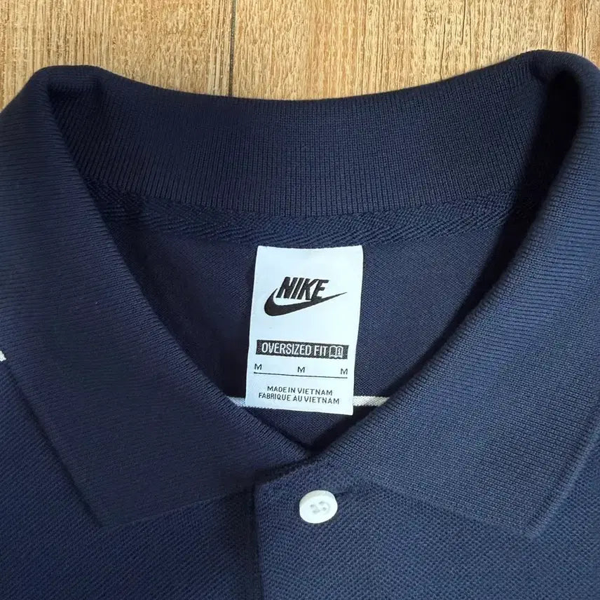[BUNJANG] Nike Oversized Stripe Polo T-Shirt Navy / [M] 나이키 반팔 폴로 티셔츠 오버사이즈 스트라이프 네이비