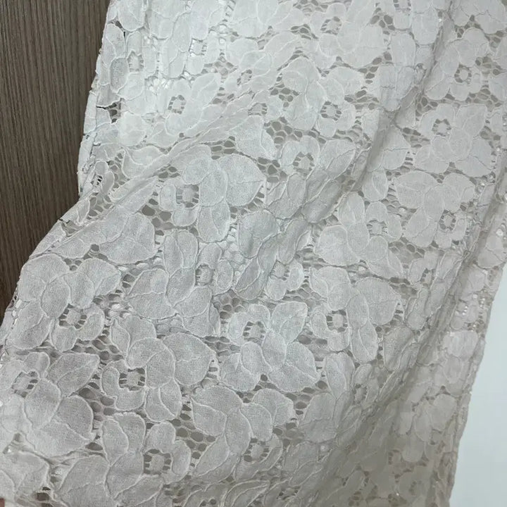 [BUNJANG] White Lace 7/8 Sleeve Dress / 7부 레이스 화이트 원피스