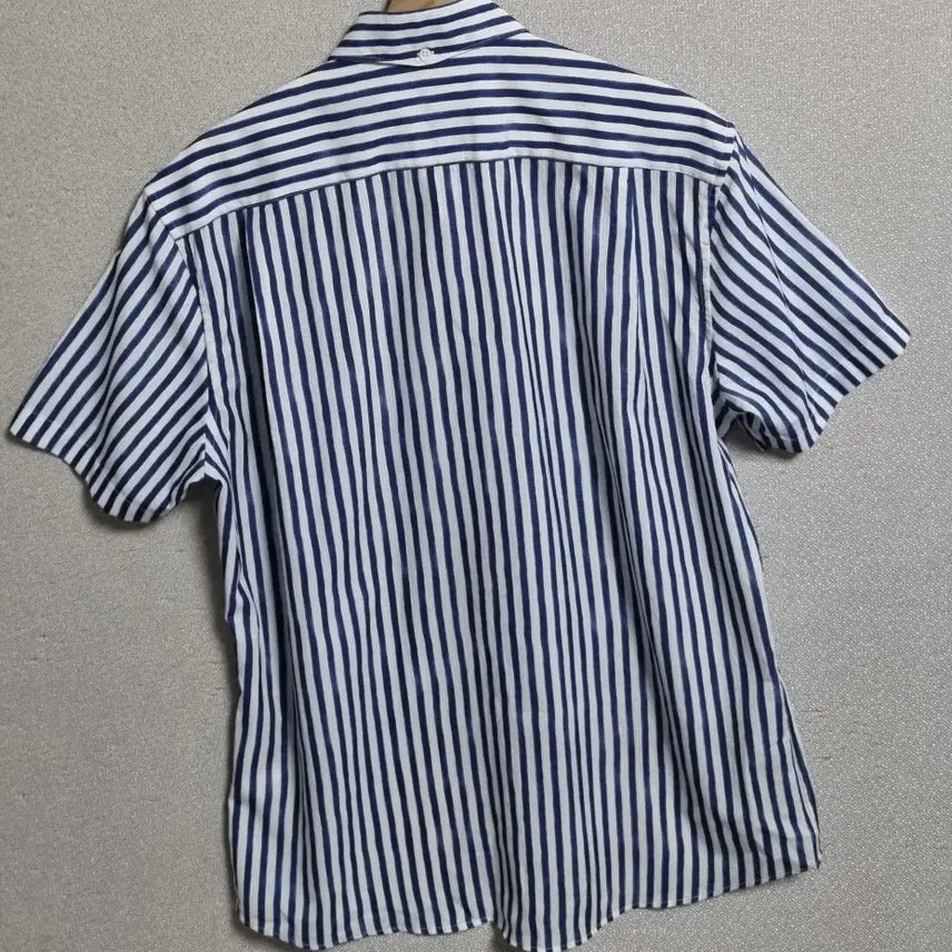 [BUNJANG] Olzen Blue Stripe Short Sleeve Shirt / 105) 올젠 블루 스트라이프 반팔셔츠 남방