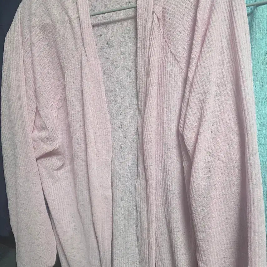 [BUNJANG] DEAR GRAY Long Cardigan Pink/Blue / DEAR GRAY 롱 가디건 핑크/블루 (프리~빅사이즈)