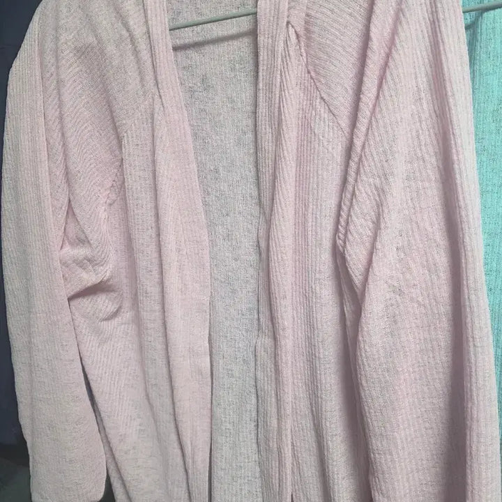 [BUNJANG] DEAR GRAY Long Cardigan Pink/Blue / DEAR GRAY 롱 가디건 핑크/블루 (프리~빅사이즈)