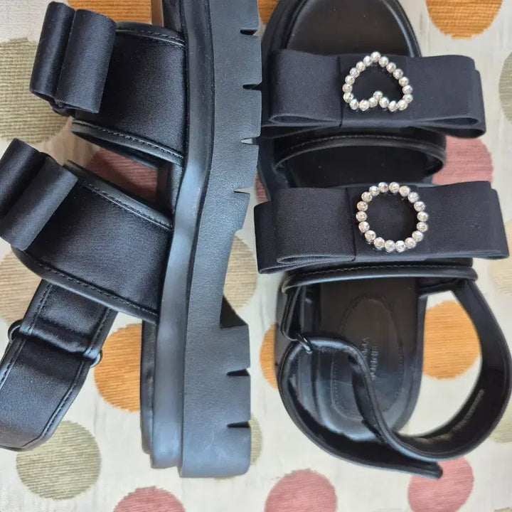 [BUNJANG] SUECOMMA BONNIE 360 Sandals (Black Ribbon &amp; Cubic) / 슈콤마보니 360,새제품