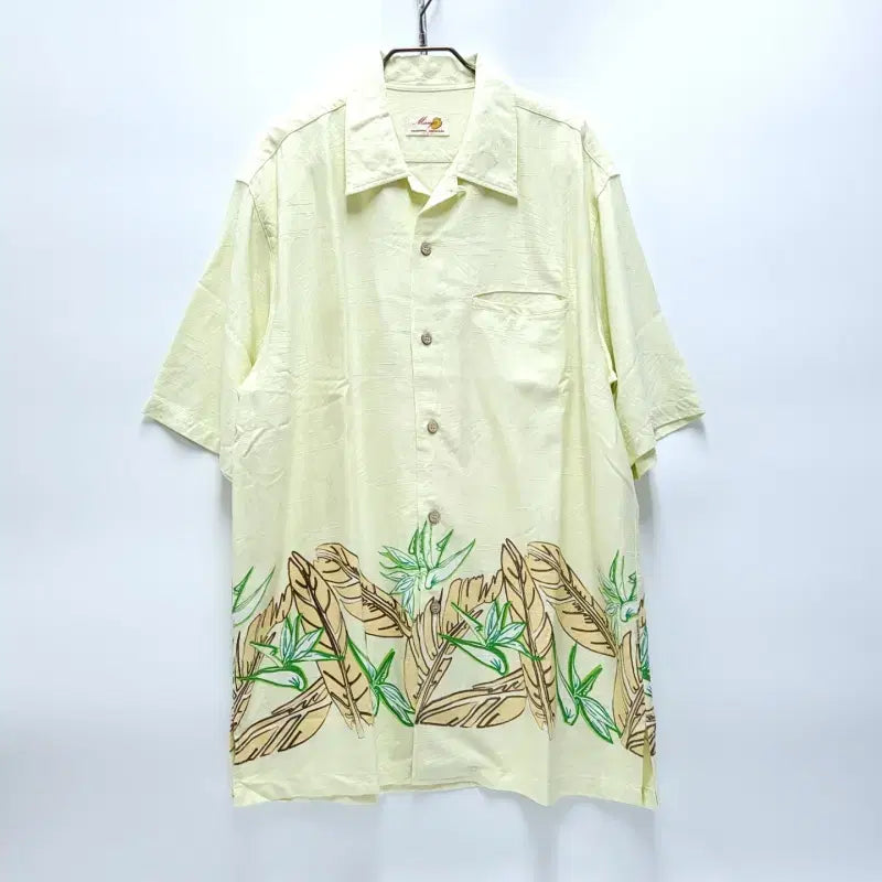 [BUNJANG] MANGO Okinawa Original Jacquard Tropical Hawaiian Shirt / MANGO 망고 오키나와 오리지날 자카드 트로피칼 하와이안셔츠 C557
