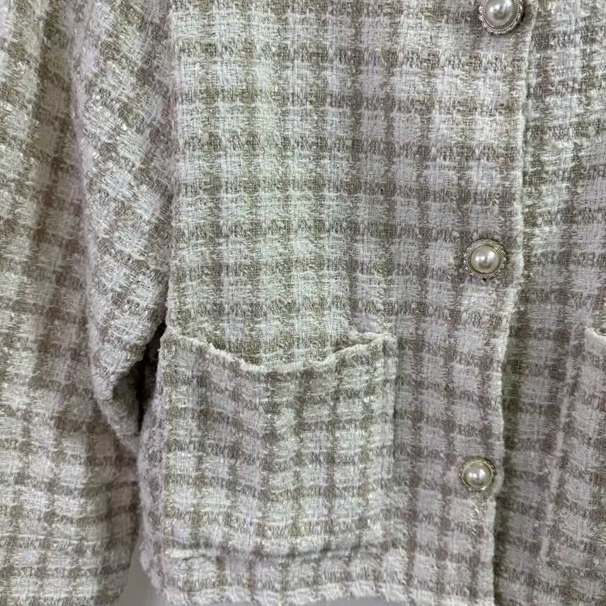 [BUNJANG] Ivory Tweed Cropped Jacket / 트위드자켓 아이보리