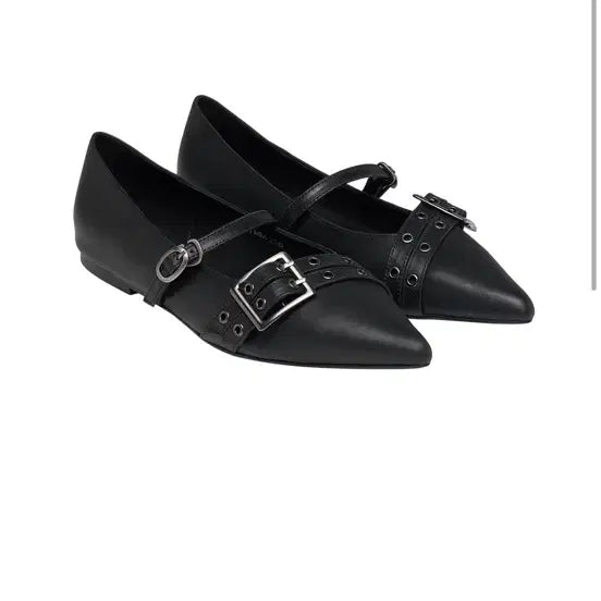 [BUNJANG] Low Type Buckle Slingback Shoes Black / 로타입 버클 슬링백 슈즈 블랙