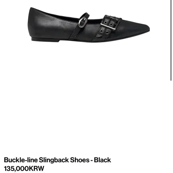 [BUNJANG] Low Type Buckle Slingback Shoes Black / 로타입 버클 슬링백 슈즈 블랙