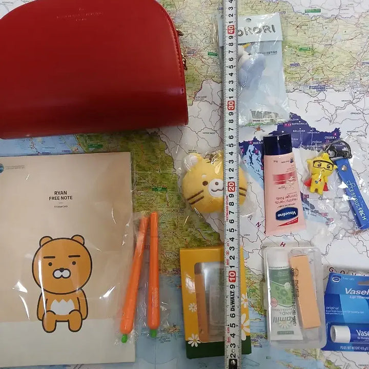 [BUNJANG] Kakao Friends Ryan Pouch &amp; Stationery Set / 카카오 라이언 파우치 &amp; 문구 세트 ( 새제품 )