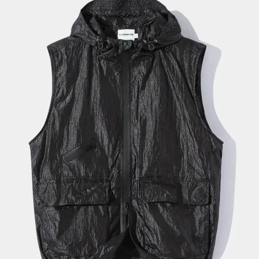 [BUNJANG] Dimitri Black Nylon Metal Hooded Vest / 2 ) 디미트리블랙 나일론 메탈 후드 베스트