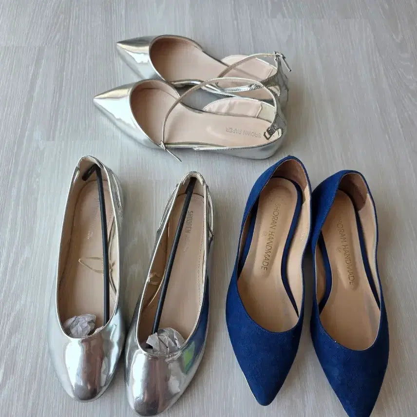 [BUNJANG] Brown Paper Silver Flat Sandals / 브라운페이퍼 실버 플랫 샌들