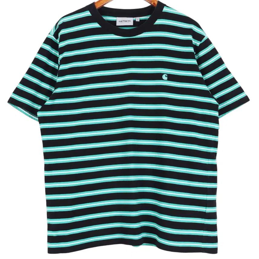 [BUNJANG] Carhartt WIP Striped Short Sleeve T-Shirt L / 칼하트 윕 CARHARTT WIP 스트라이프 반팔 티셔츠 L /k4471