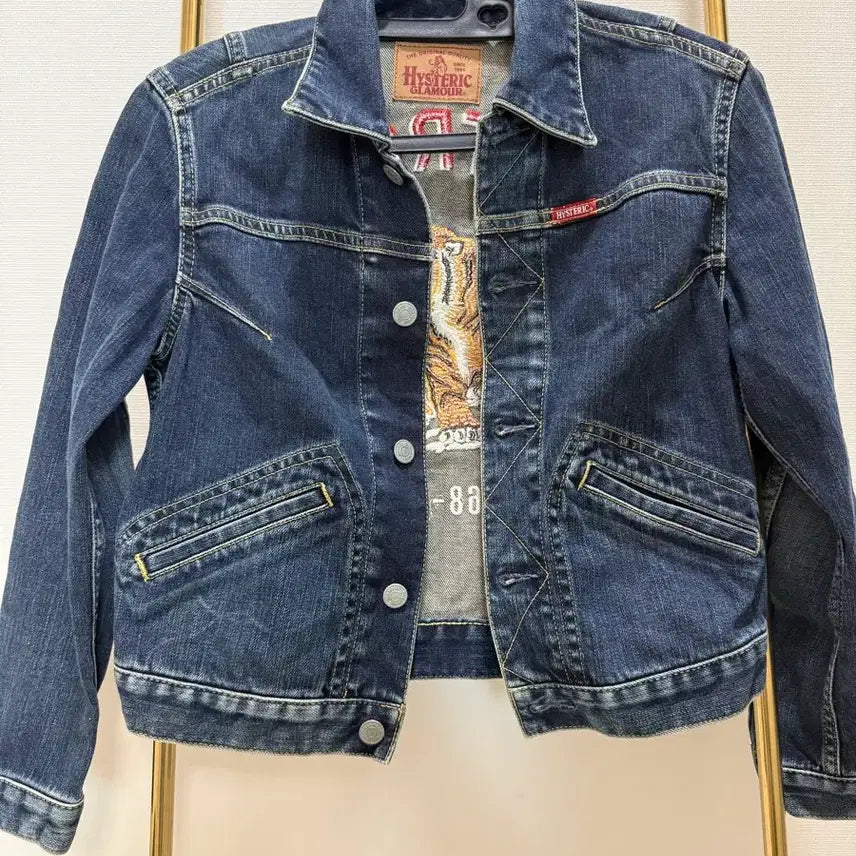 [BUNJANG] Hysteric Glamour Tiger Embroidery Denim Jacket / 히스테릭글래머 데님 자켓