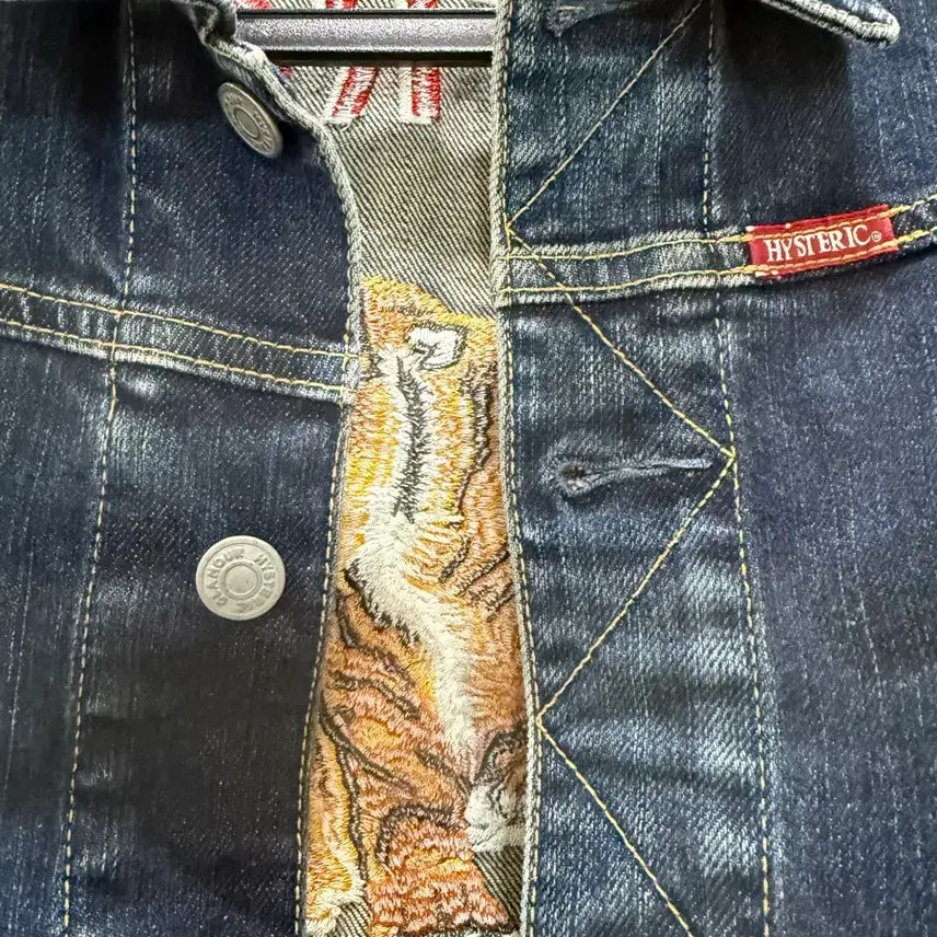 [BUNJANG] Hysteric Glamour Tiger Embroidery Denim Jacket / 히스테릭글래머 데님 자켓