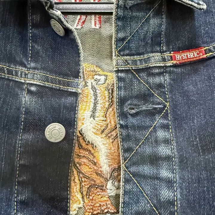 [BUNJANG] Hysteric Glamour Tiger Embroidery Denim Jacket / 히스테릭글래머 데님 자켓