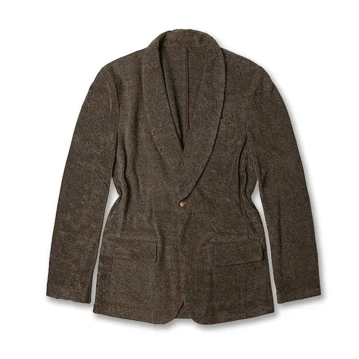 [BUNJANG] Brilla Per Il Gusto Brown Terry Cotton Shawl Collar 1 Button Jacket / 브릴라 퍼 일 구스토 [Brilla Per Il Gusto] 테리 자켓
