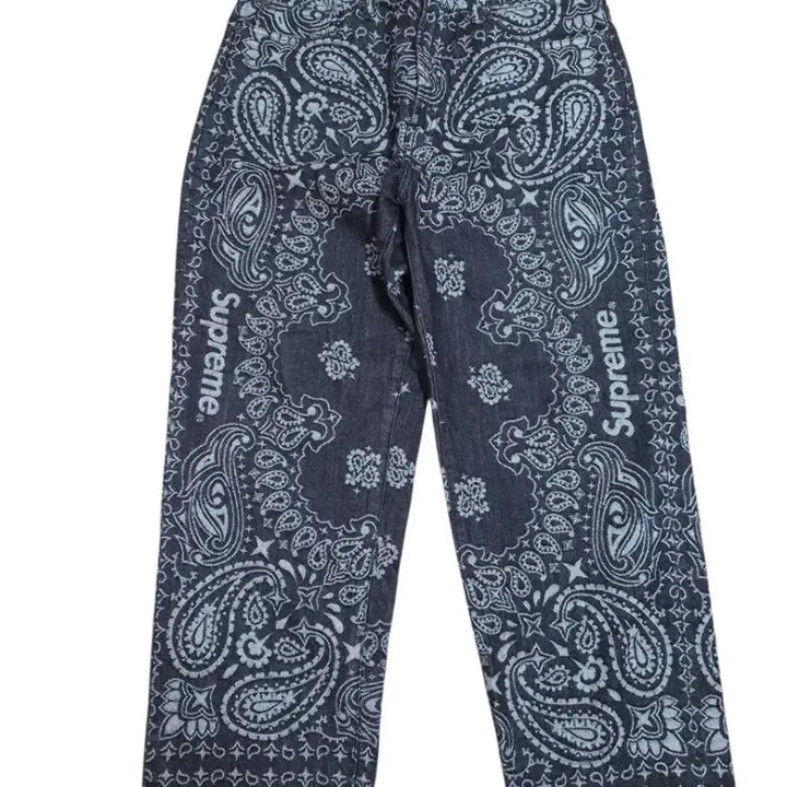 [BUNJANG] Supreme Bandana Jacquard Baggy Jean Black 25SS Size 32 / 슈프림 반다나 자카드 배기 진 블랙 - 25SS