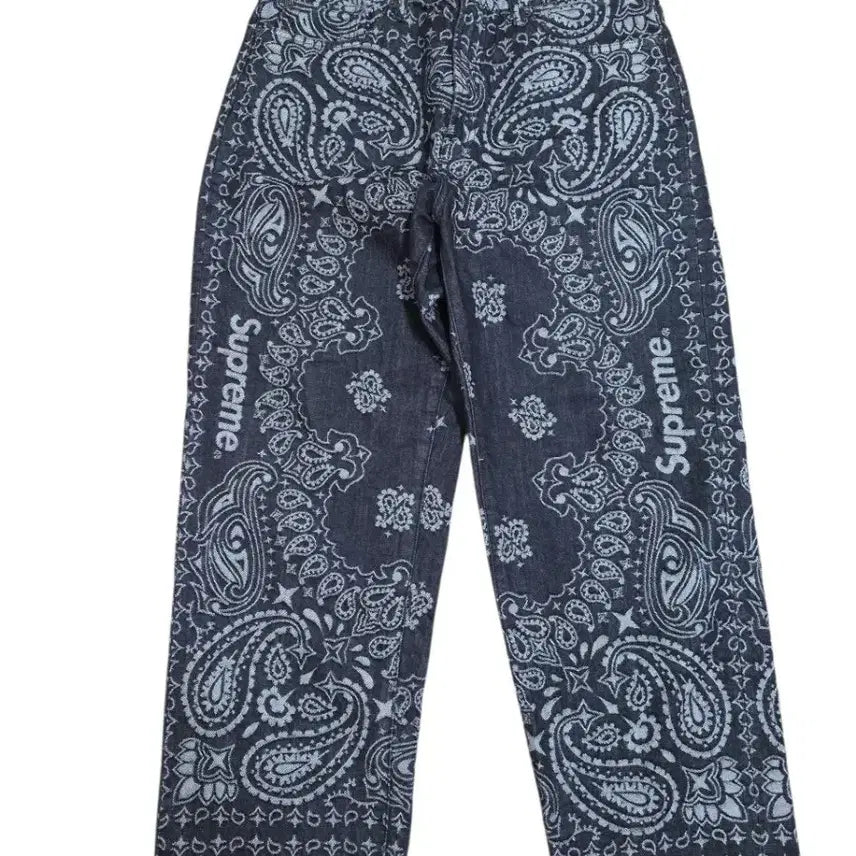 [BUNJANG] Supreme Bandana Jacquard Baggy Jean Black 25SS Size 32 / 슈프림 반다나 자카드 배기 진 블랙 - 25SS
