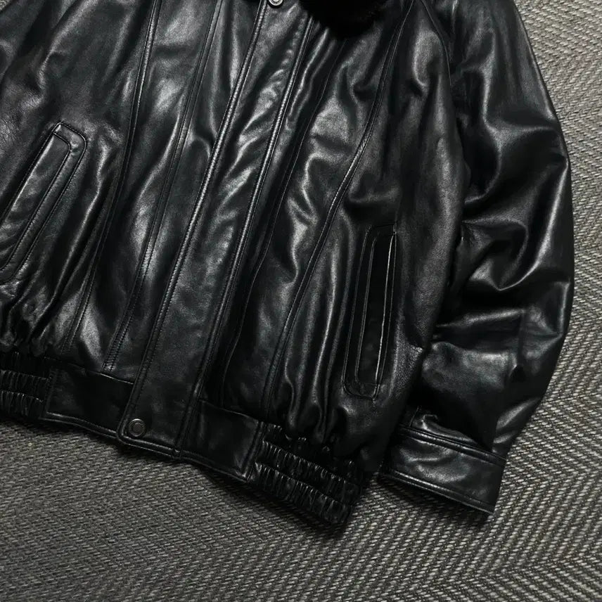 [BUNJANG] Arpeggio Archive Lambskin Fur Mustang Leather Jacket / Arpeggio 아카이브 램스킨 퍼 무스탕 가죽자켓o 5543
