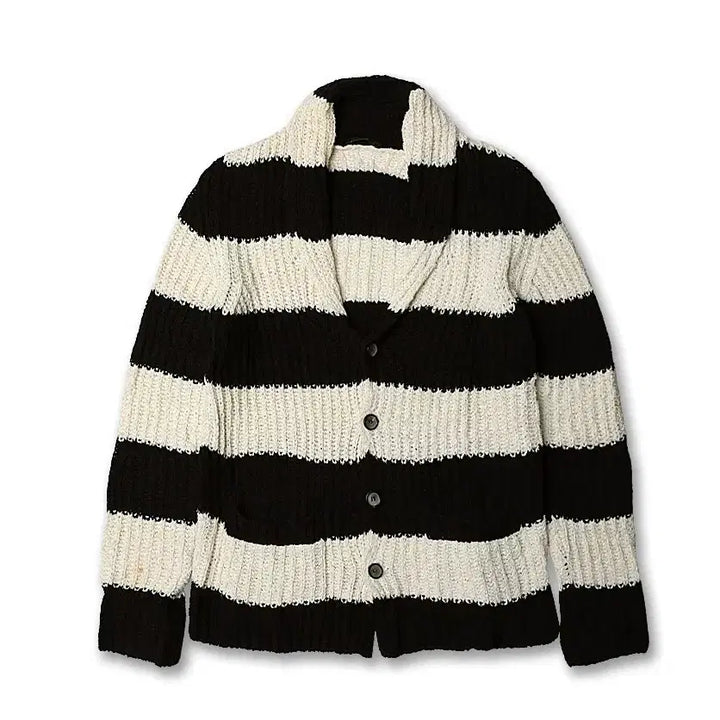 [BUNJANG] Roberto Collina Ivory Black Striped Knit Cardigan / 로베르토 콜리나 [Roberto Collina] 아이보리 블랙 니트가디건