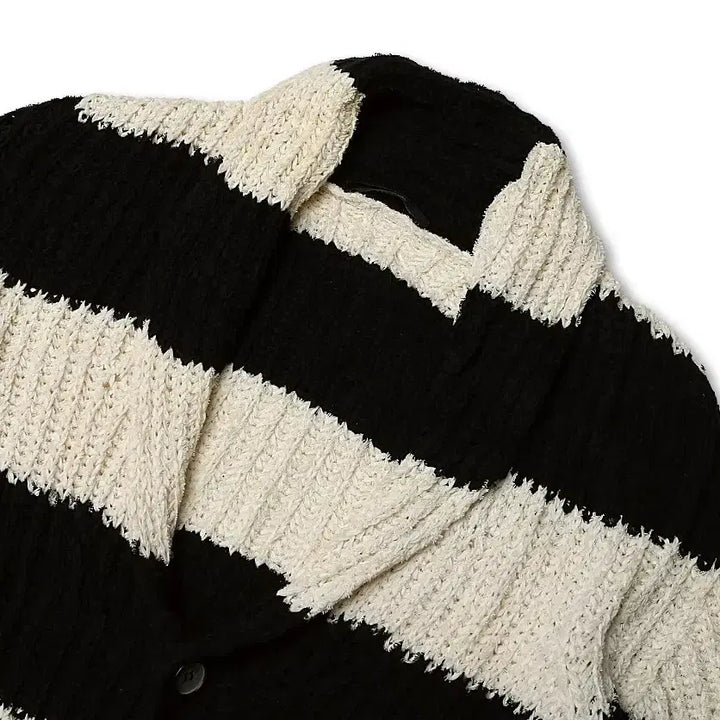 [BUNJANG] Roberto Collina Ivory Black Striped Knit Cardigan / 로베르토 콜리나 [Roberto Collina] 아이보리 블랙 니트가디건